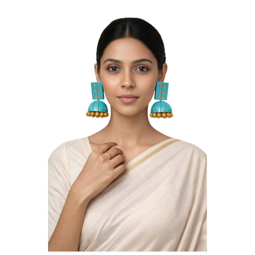 Terracotta Dual Coloured Small Jhumkas