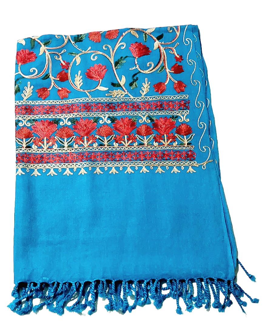 Premium Kashmiri Aari Embroidered Lightweight Shawl for Women & Girls