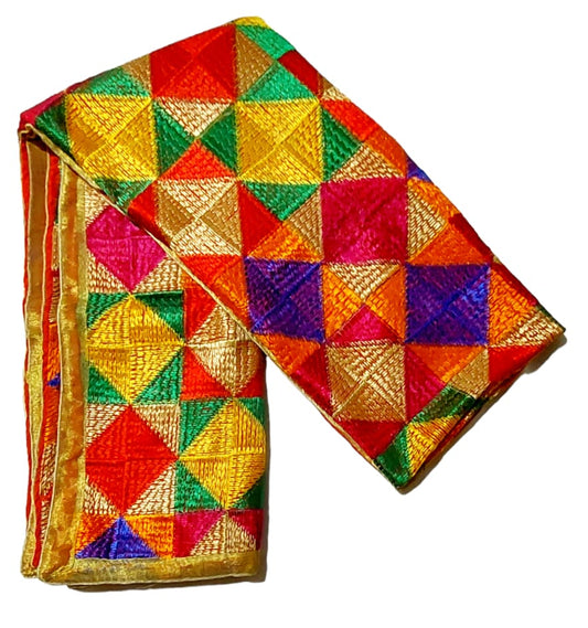 Phulkari Embroidered Chinon Dupatta