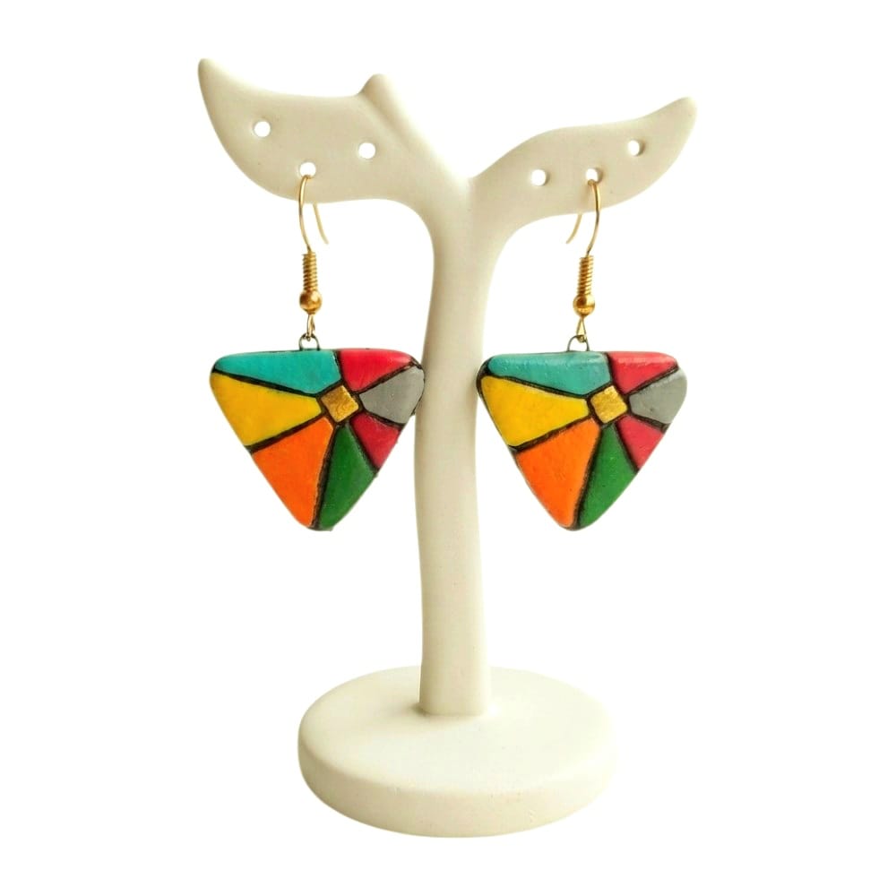 Multicolour Lightweight Terracotta Dangler ( Earrings)