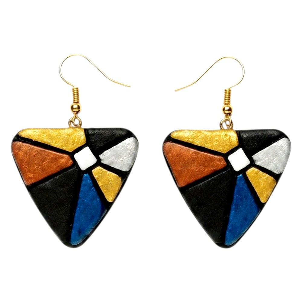 Handmade Mosaic Inspired Abstract Design Terracotta Earrings (Danglers)