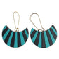 Terracotta Half Moon Striped Dangler Earrings