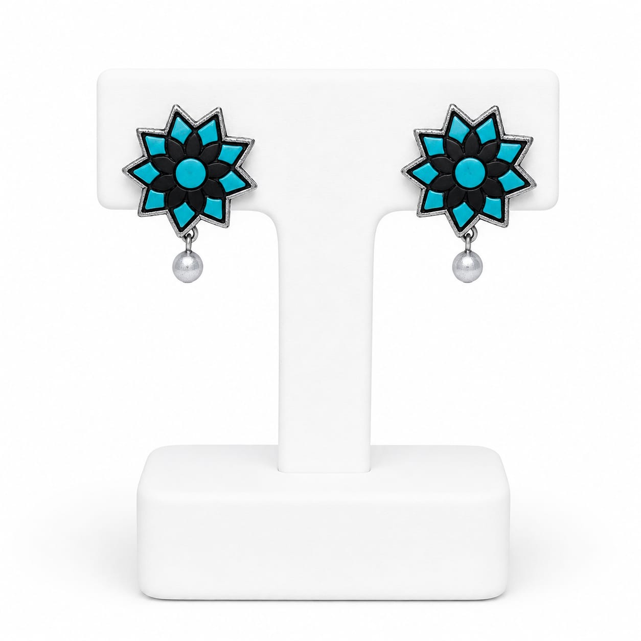 Lightweight Floral Terracotta Stud Earrings