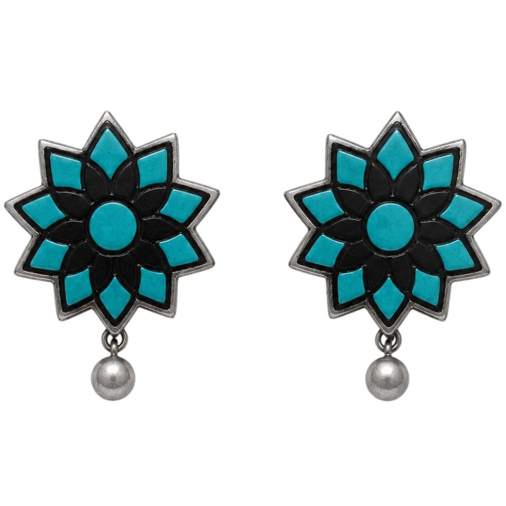 Lightweight Floral Terracotta Stud Earrings