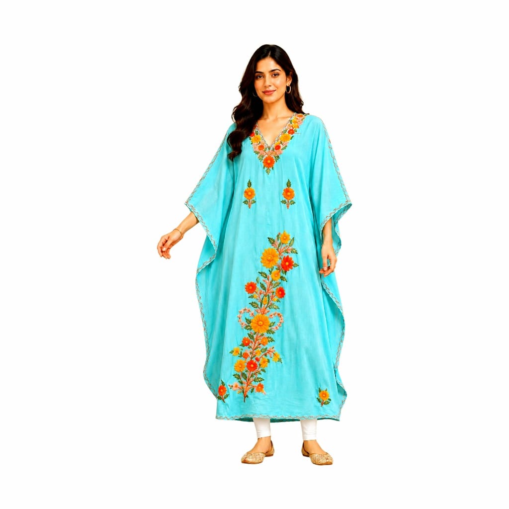 Purely Handmade Kashmiri Aari Embroidered Kaftan