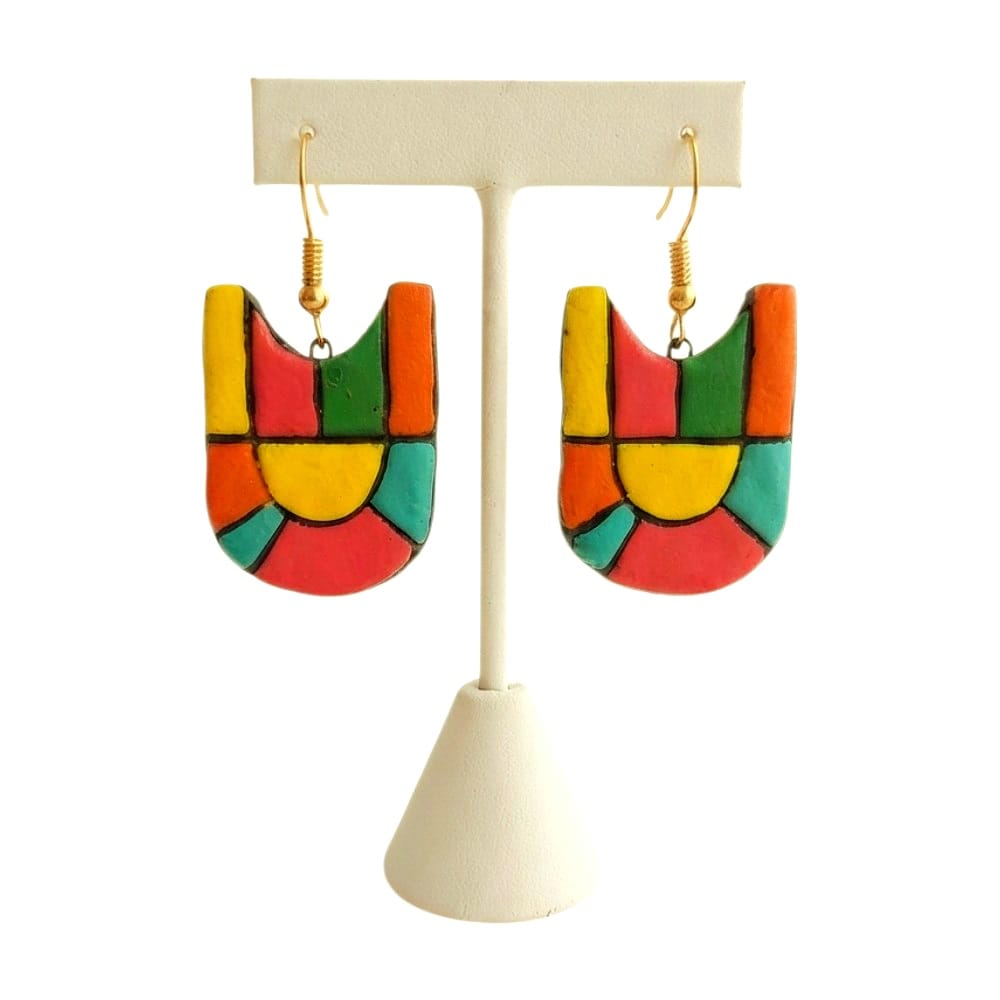 Multicolour Lightweight Terracotta Dangler ( Earrings)
