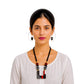 Lightweight Purely Handmade Terracotta Rope Necklace With Earrings