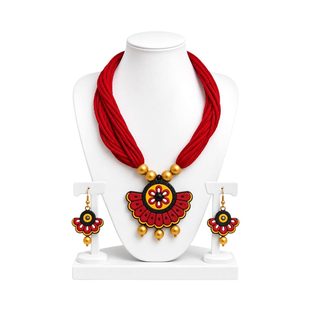 Purely Handmade Terracotta Thread Jewellery Sets