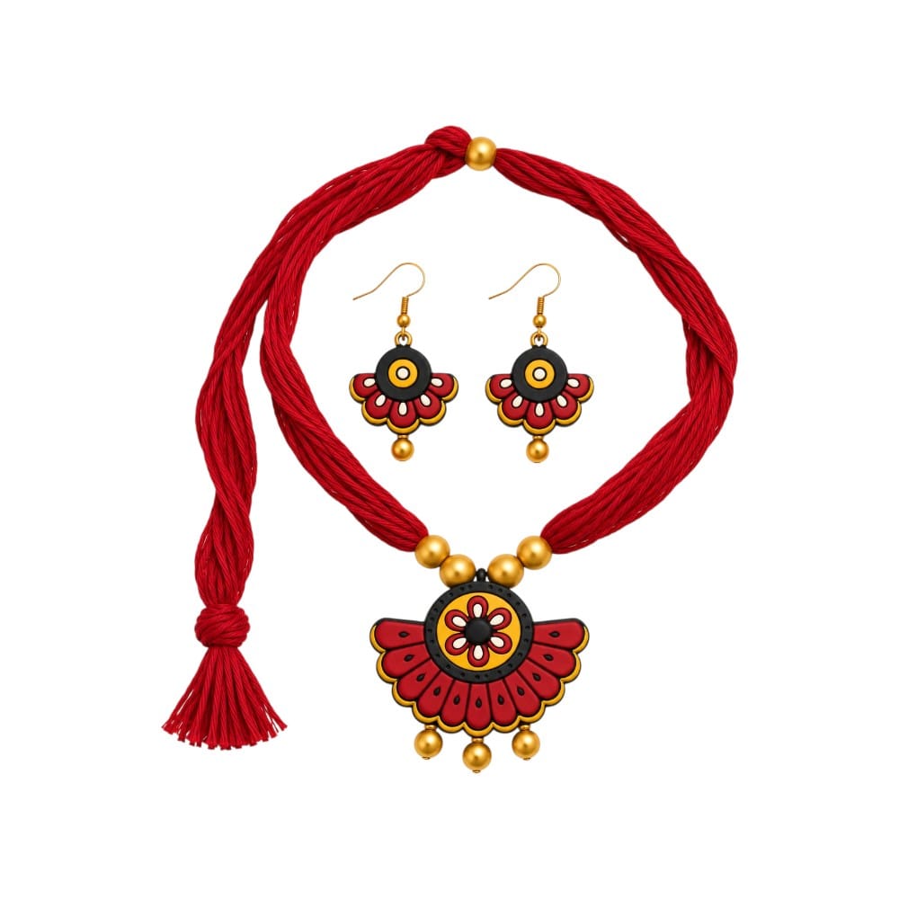 Purely Handmade Terracotta Thread Jewellery Sets