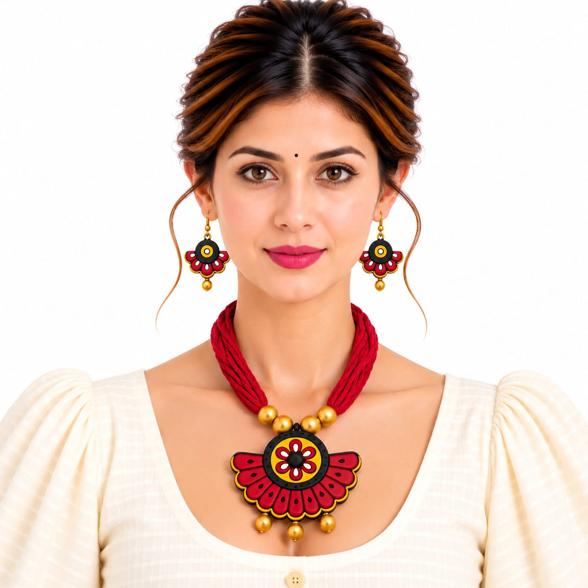 Purely Handmade Terracotta Thread Jewellery Sets