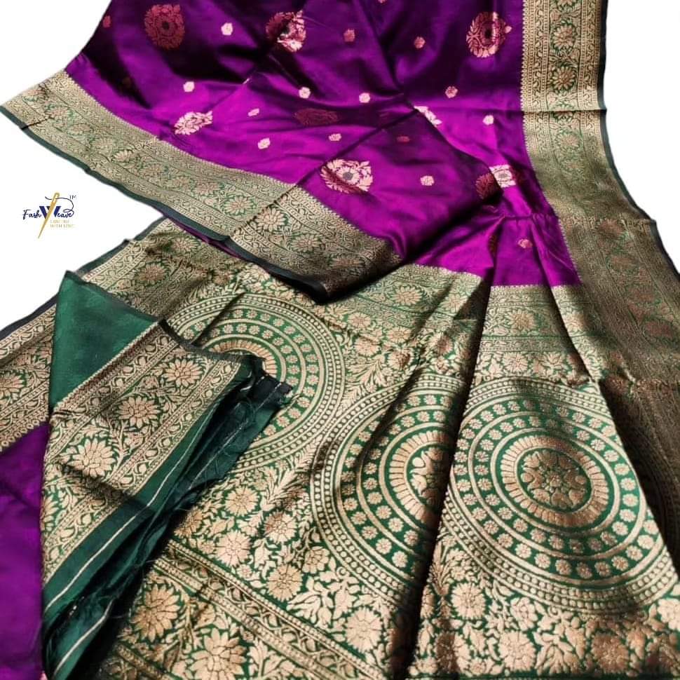 Fashweave Katan Silk Saree with Blouse Piece for Women