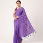 Soft Lightweight Pure Cotton Embroidered Sarees