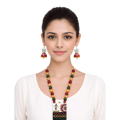 Terracotta Tribal Design Necklace Sets