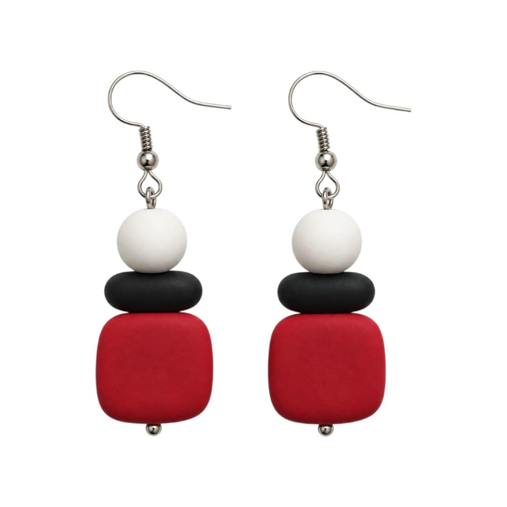 Purely Handmade Matt Finish Clay Drop Earrings