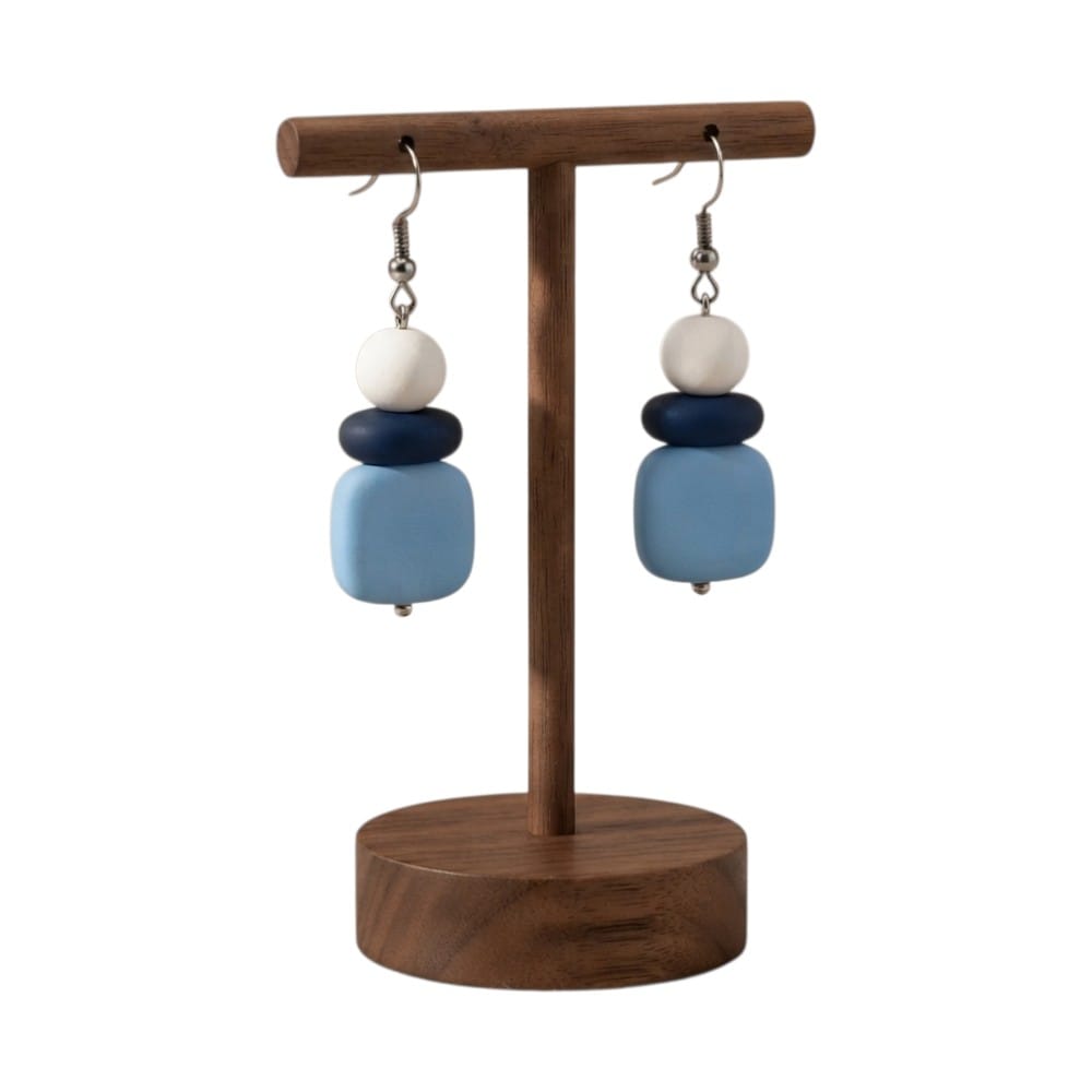 Purely Handmade Matt Finish Clay Drop Earrings