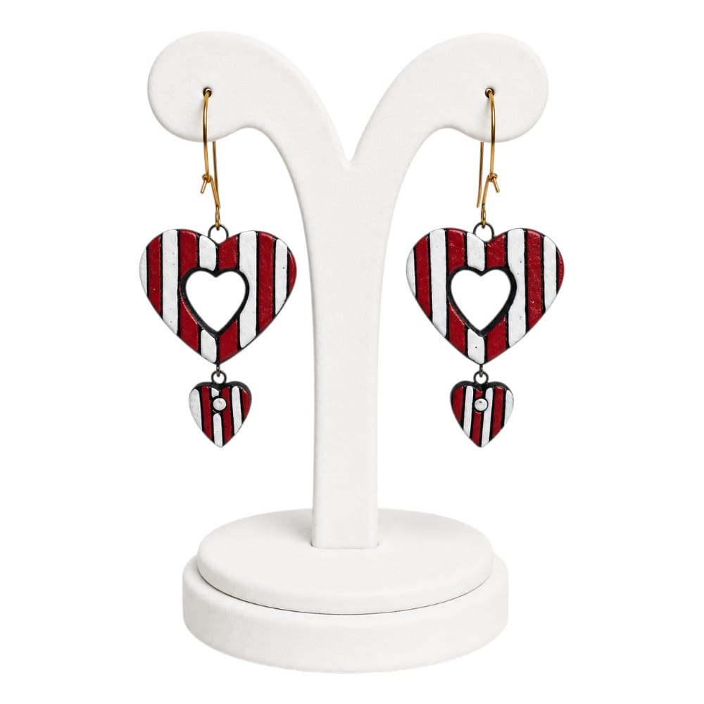 Lightweight Terracotta Heart Shaped Earrings(Danglers)