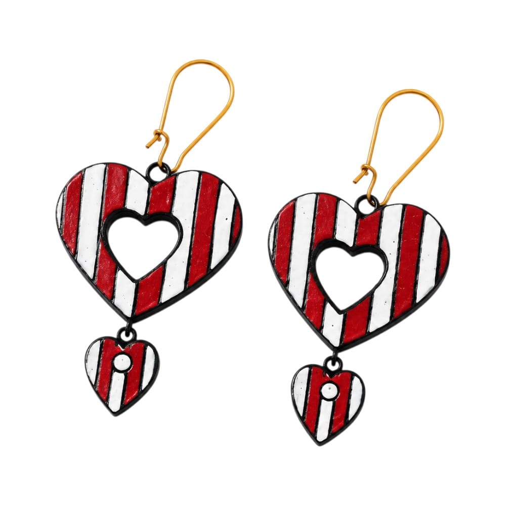 Lightweight Terracotta Heart Shaped Earrings(Danglers)