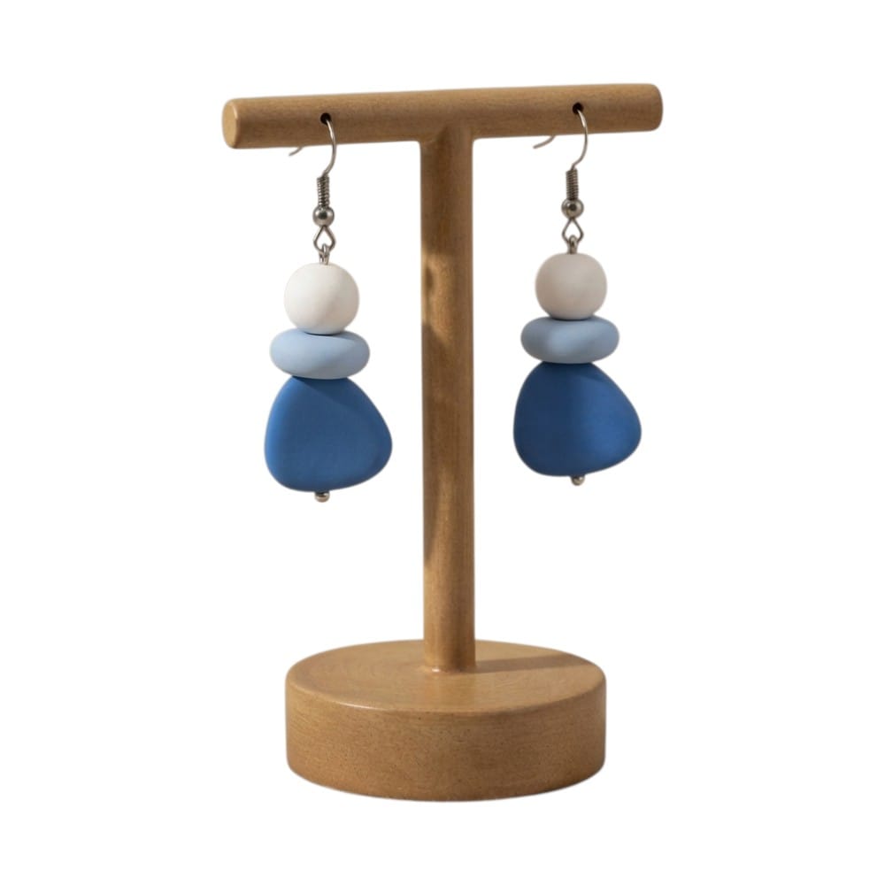 Purely Handmade Matt Finish Clay Drop Earrings
