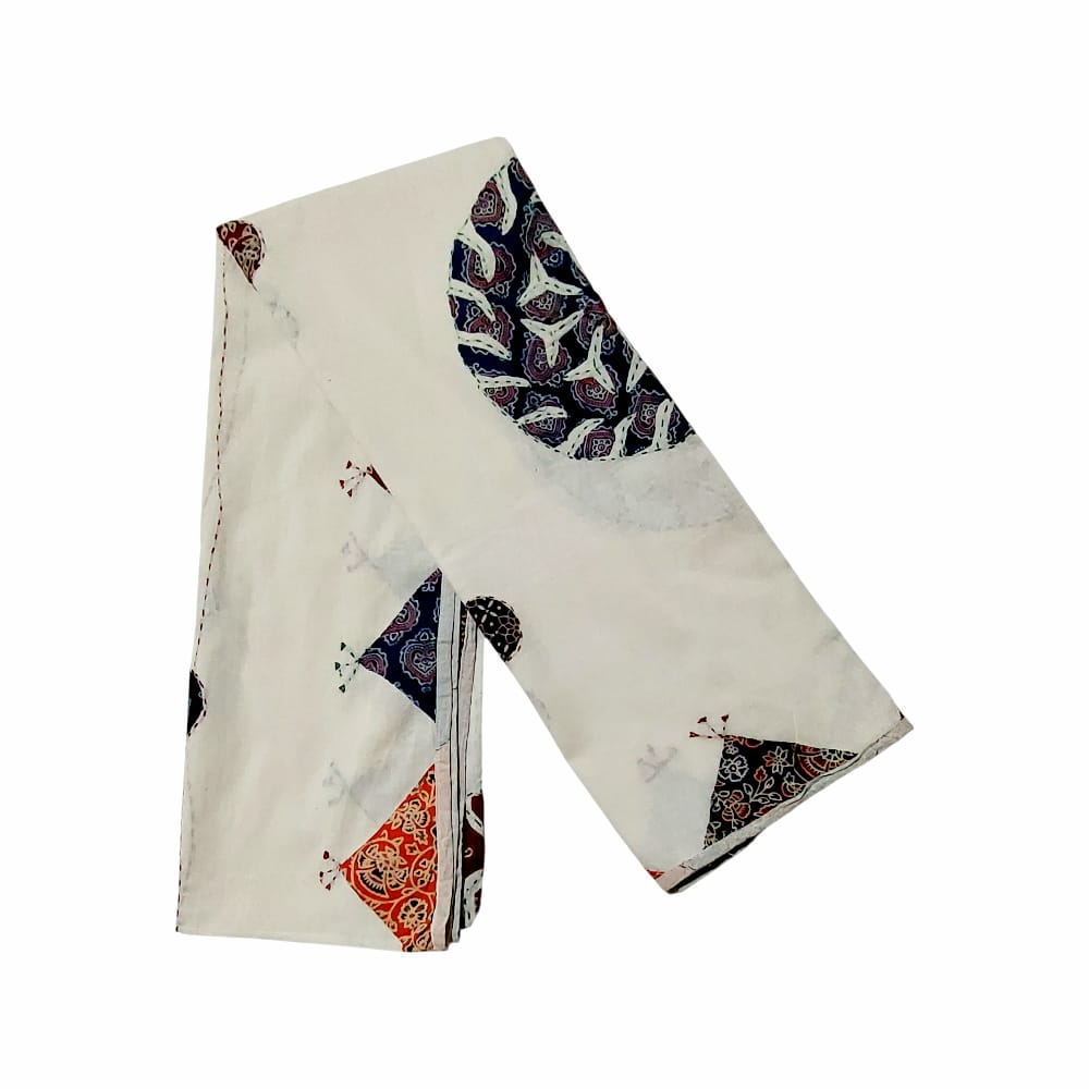 Elegant Ajrakh Hand Block Printed Cotton Dupatta