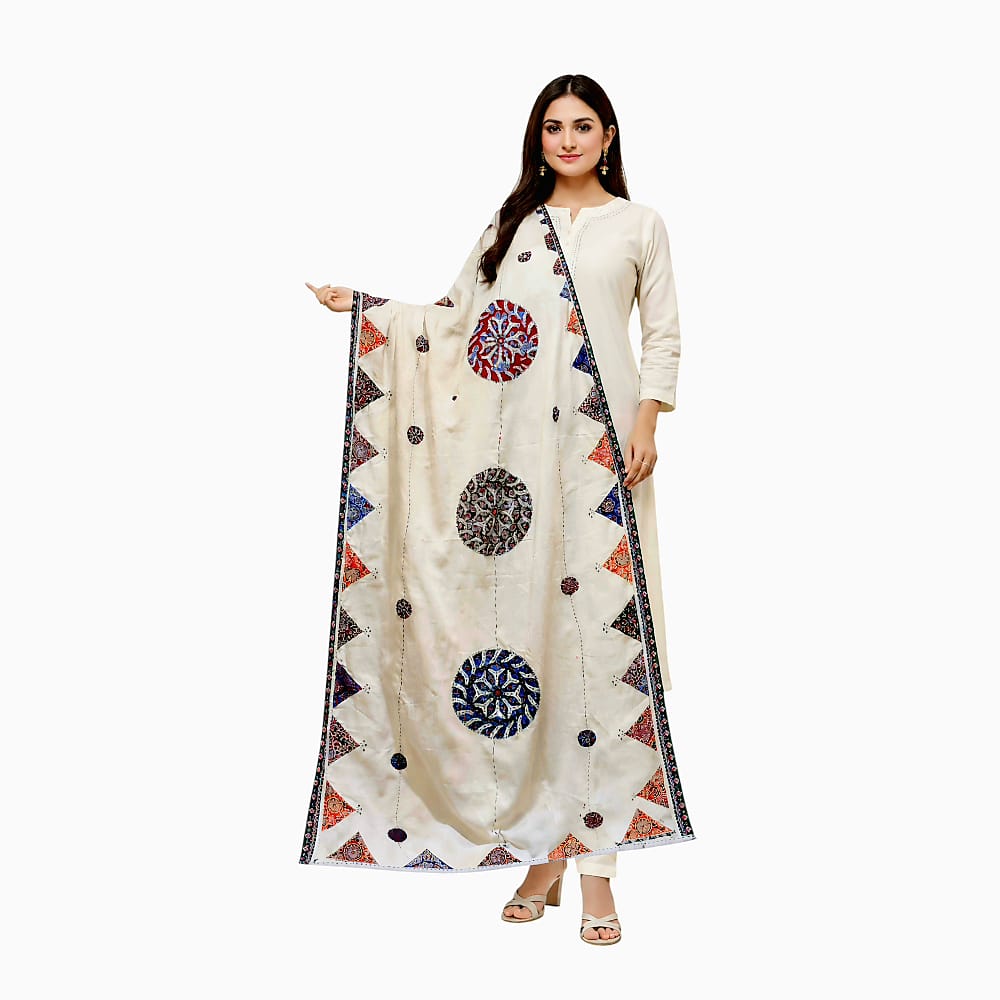 Elegant Ajrakh Hand Block Printed Cotton Dupatta