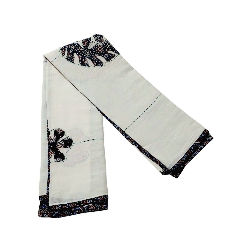 Elegant Ajrakh Hand Block Printed Cotton Dupatta