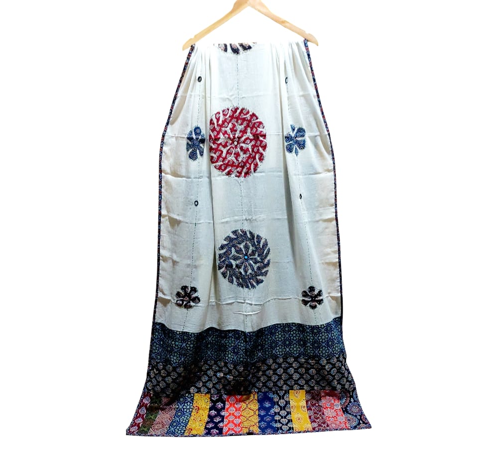 Elegant Ajrakh Hand Block Printed Cotton Dupatta
