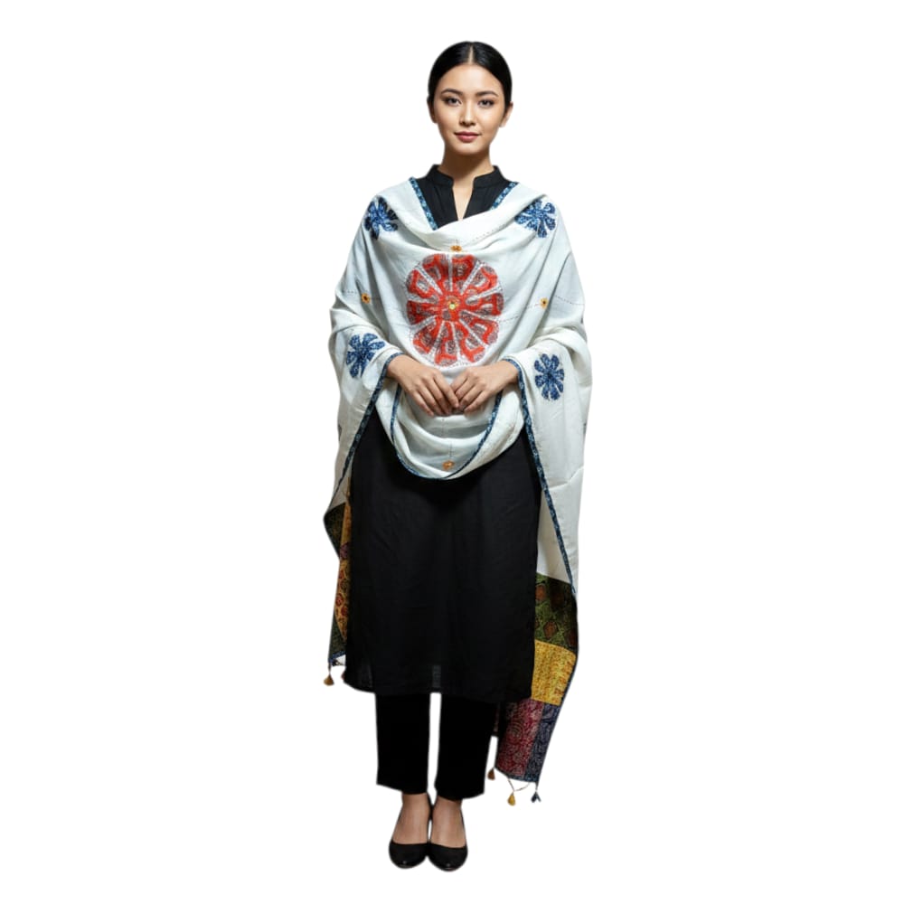 Elegant Ajrakh Hand Block Printed Cotton Dupatta