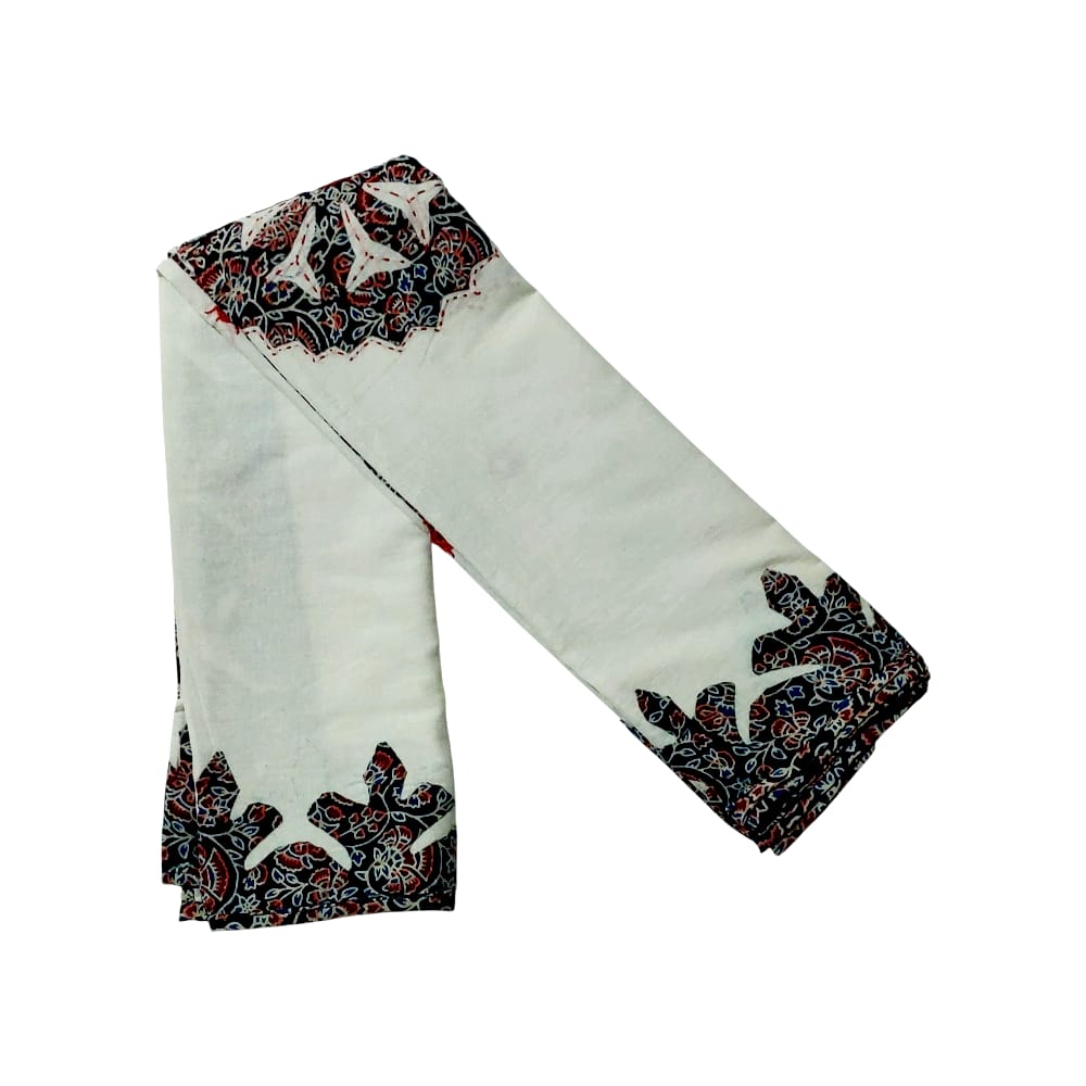 Elegant Ajrakh Hand Block Printed Cotton Dupatta