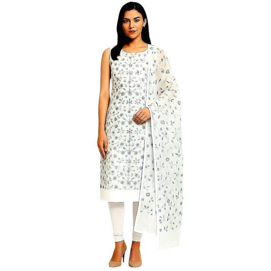Kota Doria Embroidered 2 Pieces Suit Set