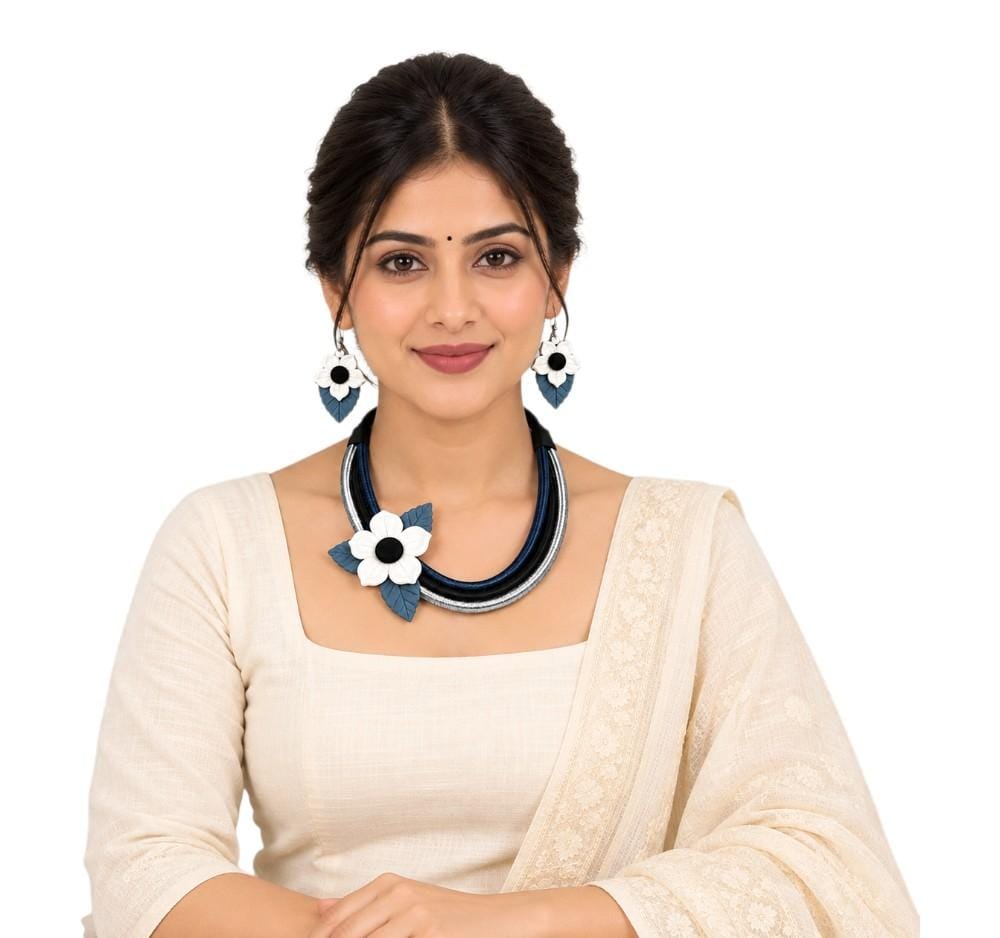 Purely Handmade Clay Jewellery Sets (With Earrings) for Women & Girls