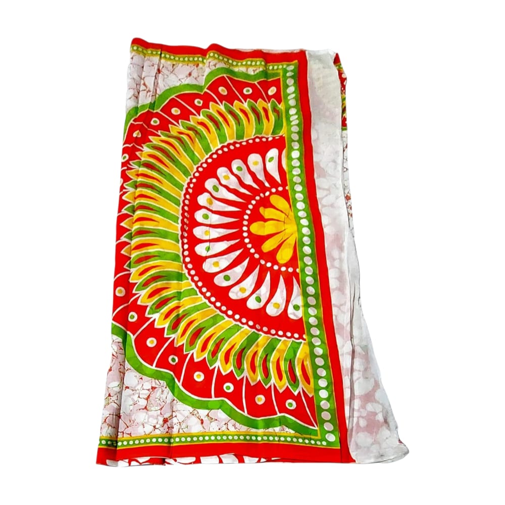 Pure Handloom Cotton Block Printed Saree