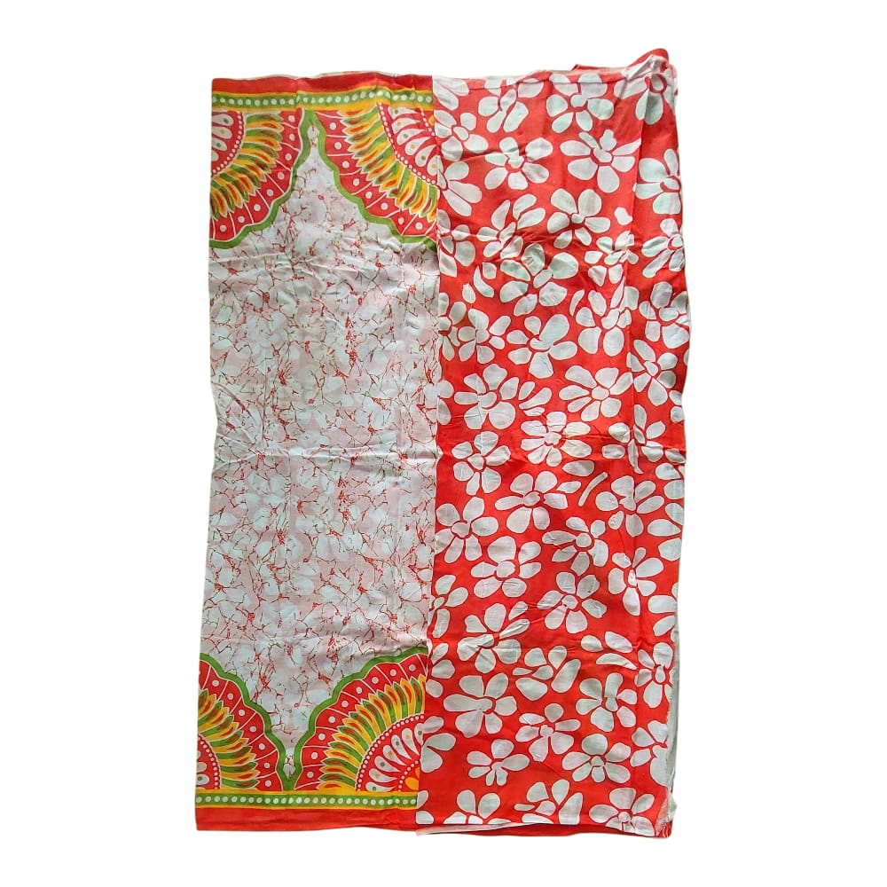 Pure Handloom Cotton Block Printed Saree