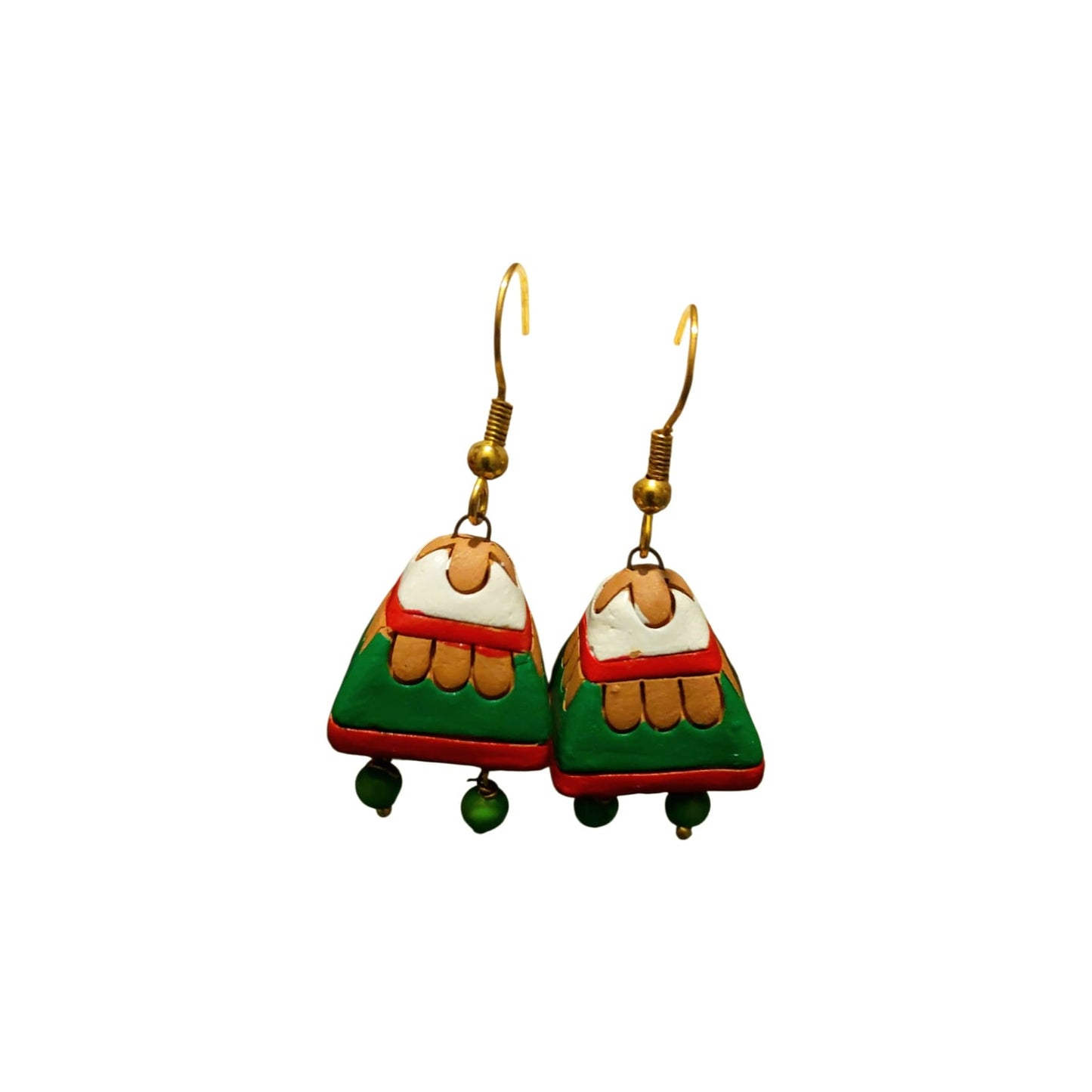 Purely Handmade Terracotta Metallic Conical Jhumka Designer Earrings