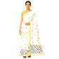 Handloom Pure Cotton Saree with Blouse Piece & Stylish Multicolour Polka Dots | Comfortable & Lightweight