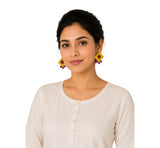 Lightweight Diamond Shaped Terracotta Stud Earrings