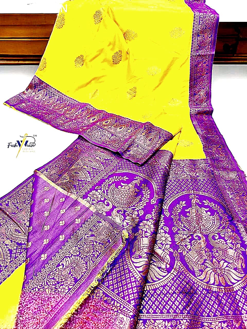 Fashweave Katan Silk Saree with Blouse Piece for Women