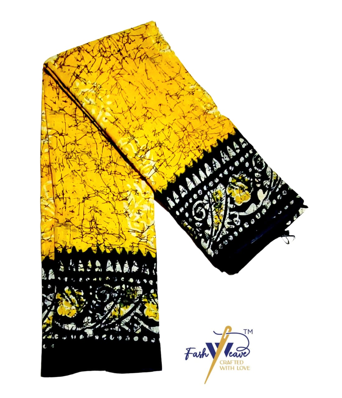 Pure Handloom Cotton Block Printed Saree