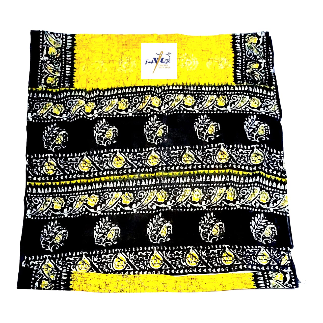 Pure Handloom Cotton Block Printed Saree