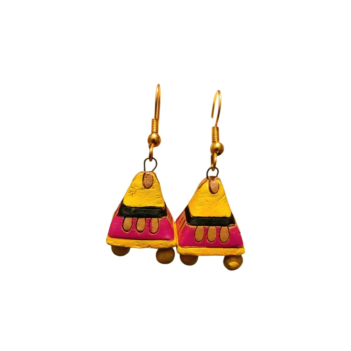 Purely Handmade Terracotta Metallic Conical Jhumka Designer Earrings