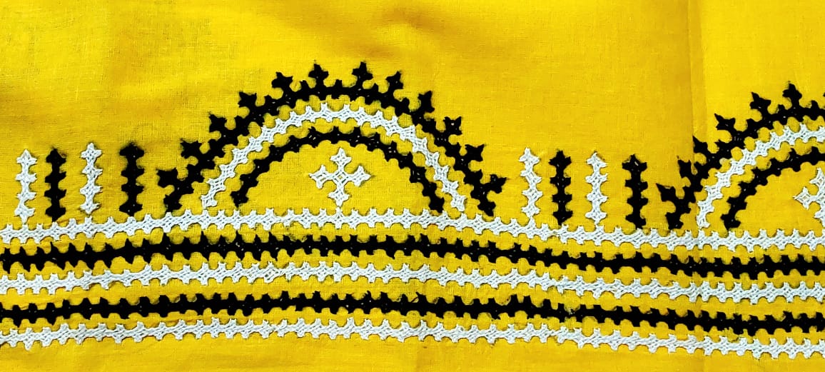 Hand Embroidered Gujarati Stitch Blouse Piece for Women & Girls