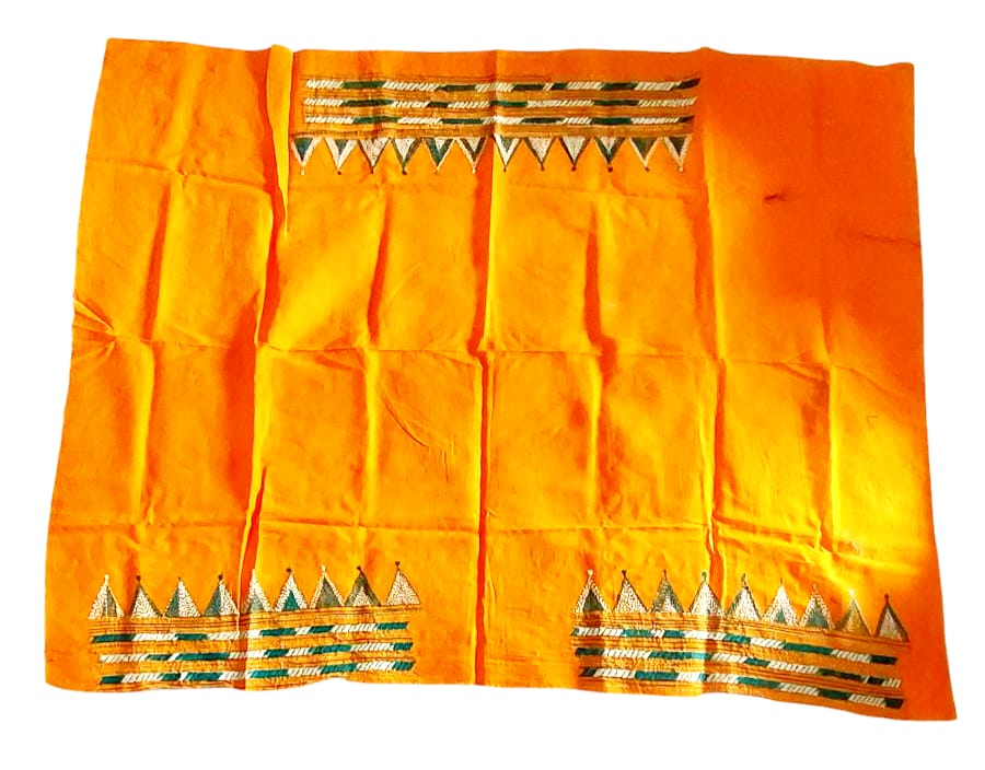 Handmade & Hand Kantha Stitched Embroidered Cotton Blouse Piece(Unstitched)