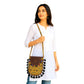 Gajji Silk Ajrakh Printed Leather Crossbody Flip Sling Bag