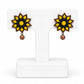 Lightweight Floral Terracotta Stud Earrings