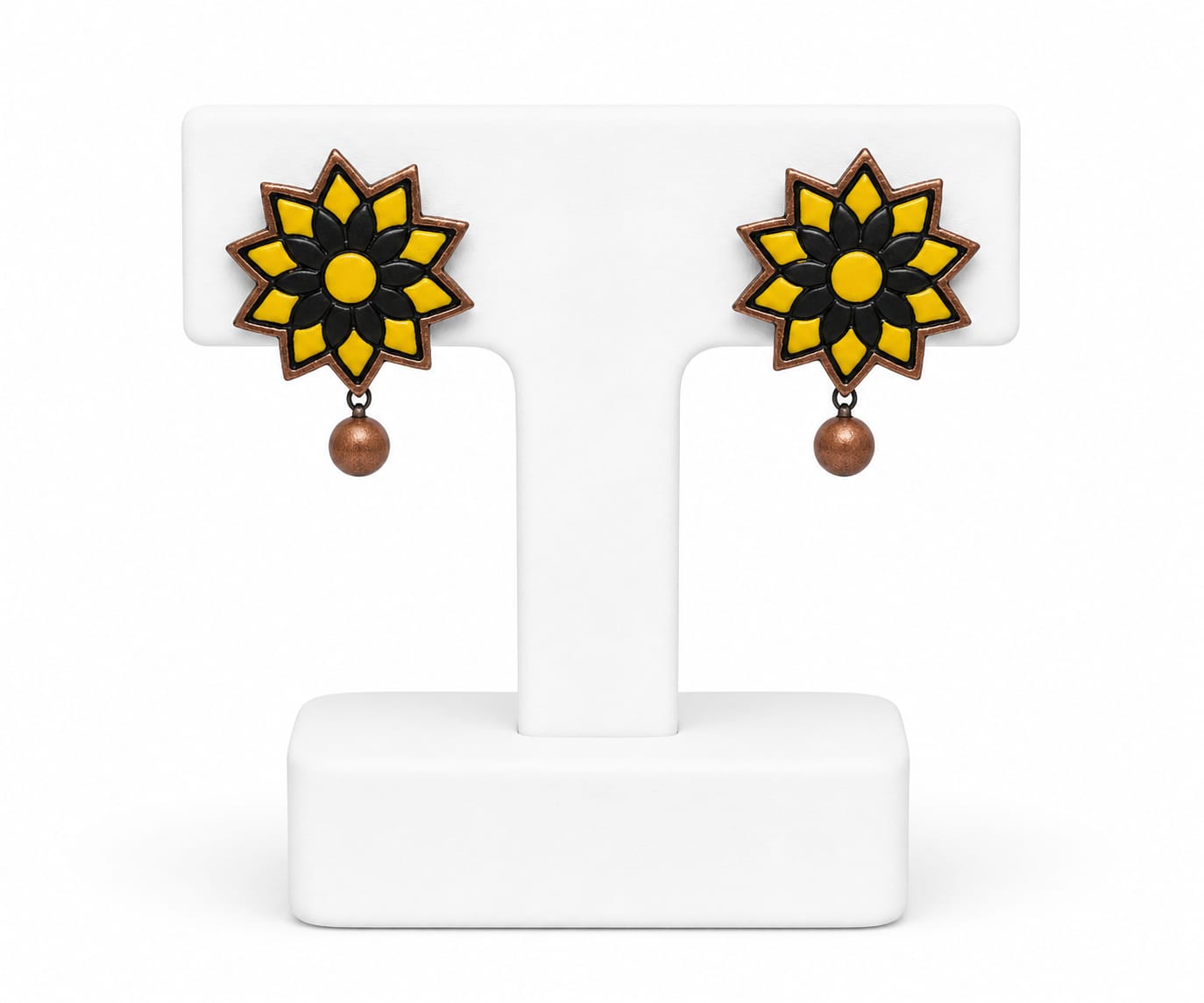 Lightweight Floral Terracotta Stud Earrings