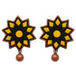 Lightweight Floral Terracotta Stud Earrings