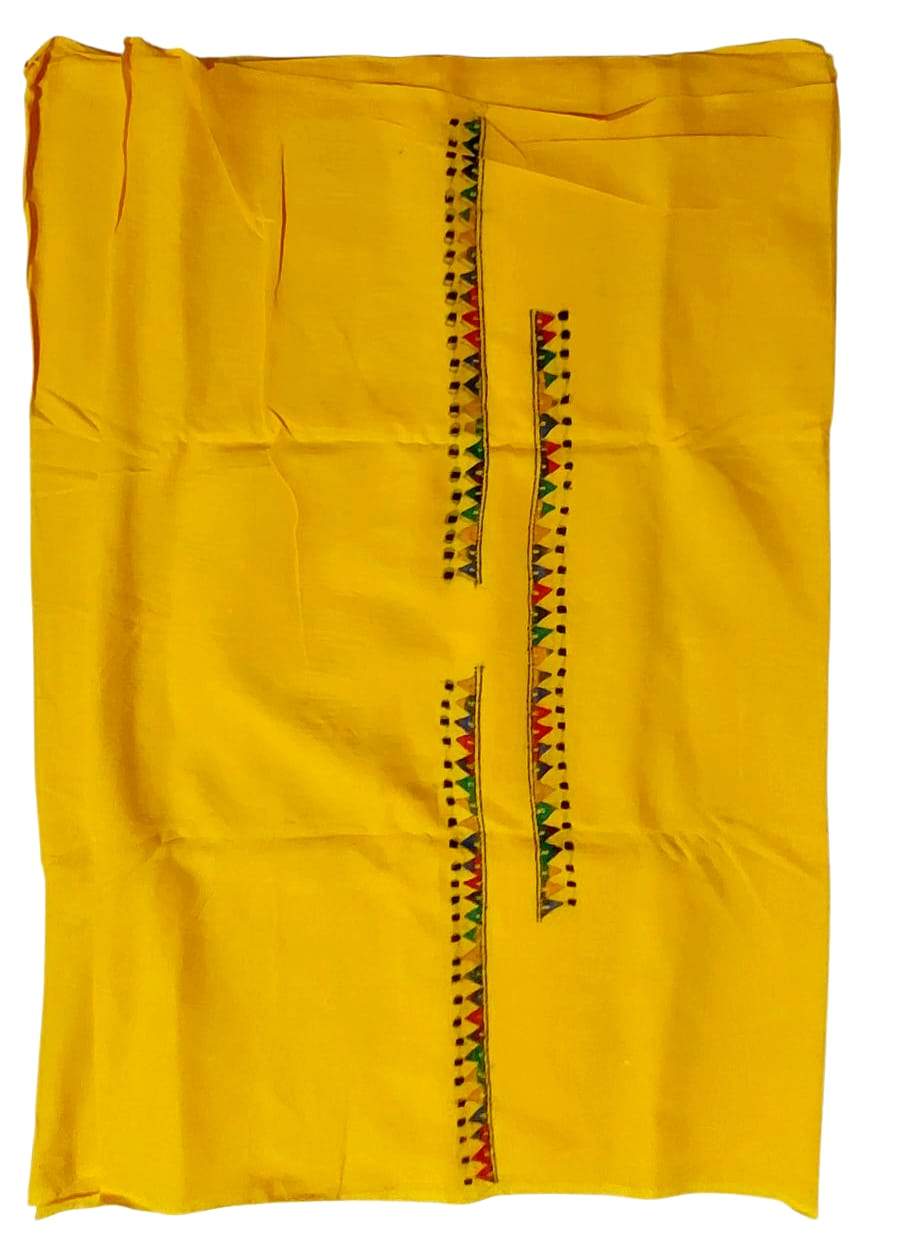 Purely Hand Embroidered Kantha Work Premium Pure Cotton Suit (3) Piece (Unstitched)