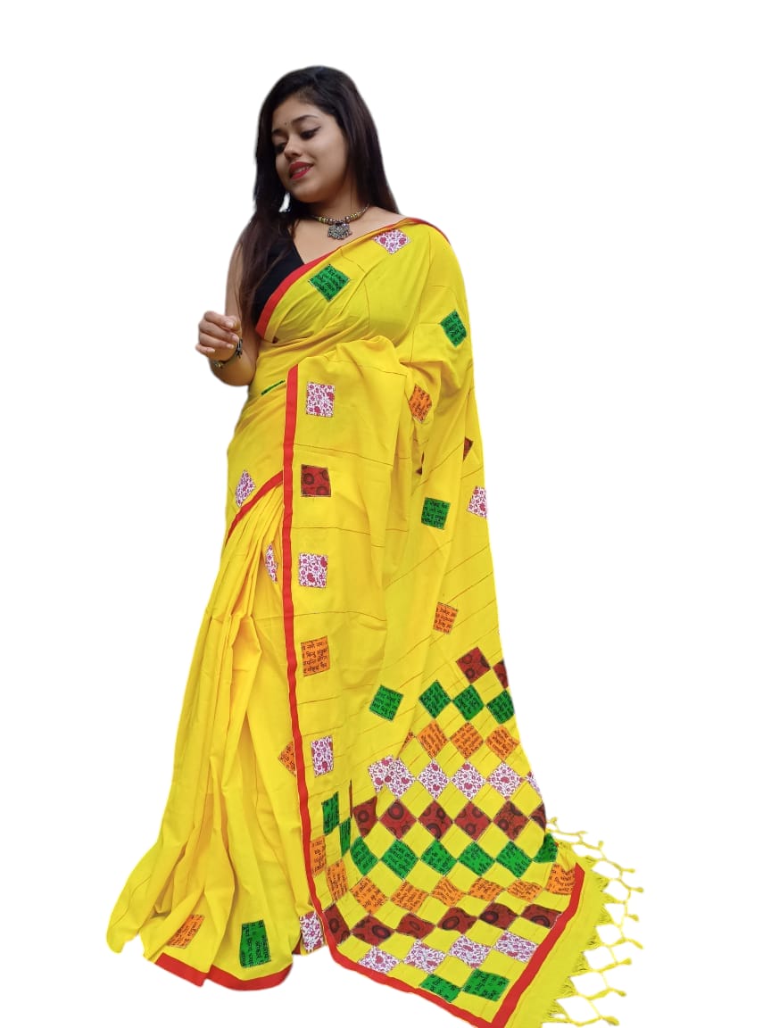 Pure Khadi Patch Work Saree