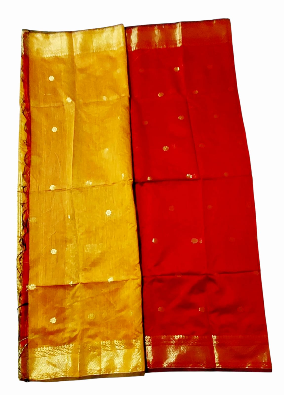 Maheshwari Cotton Silk Saree with Contrast Blouse & Contrast Pallu