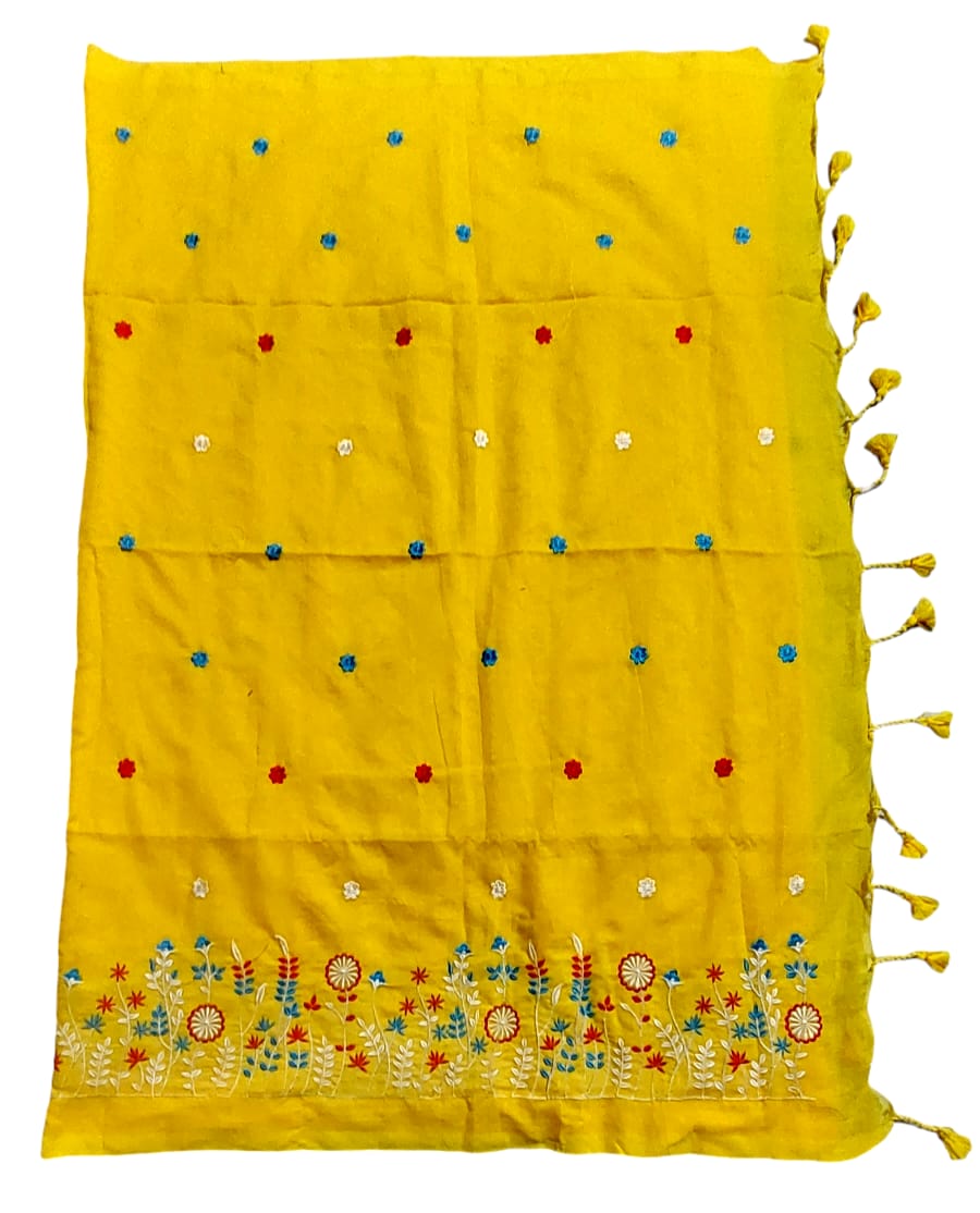 Fashweave Pure Cotton Embroidered Saree for Women and Girls | A Timeless Fusion of Traditional Craftsmanship and Contemporary Elegance, Perfect for Every Special Occasion