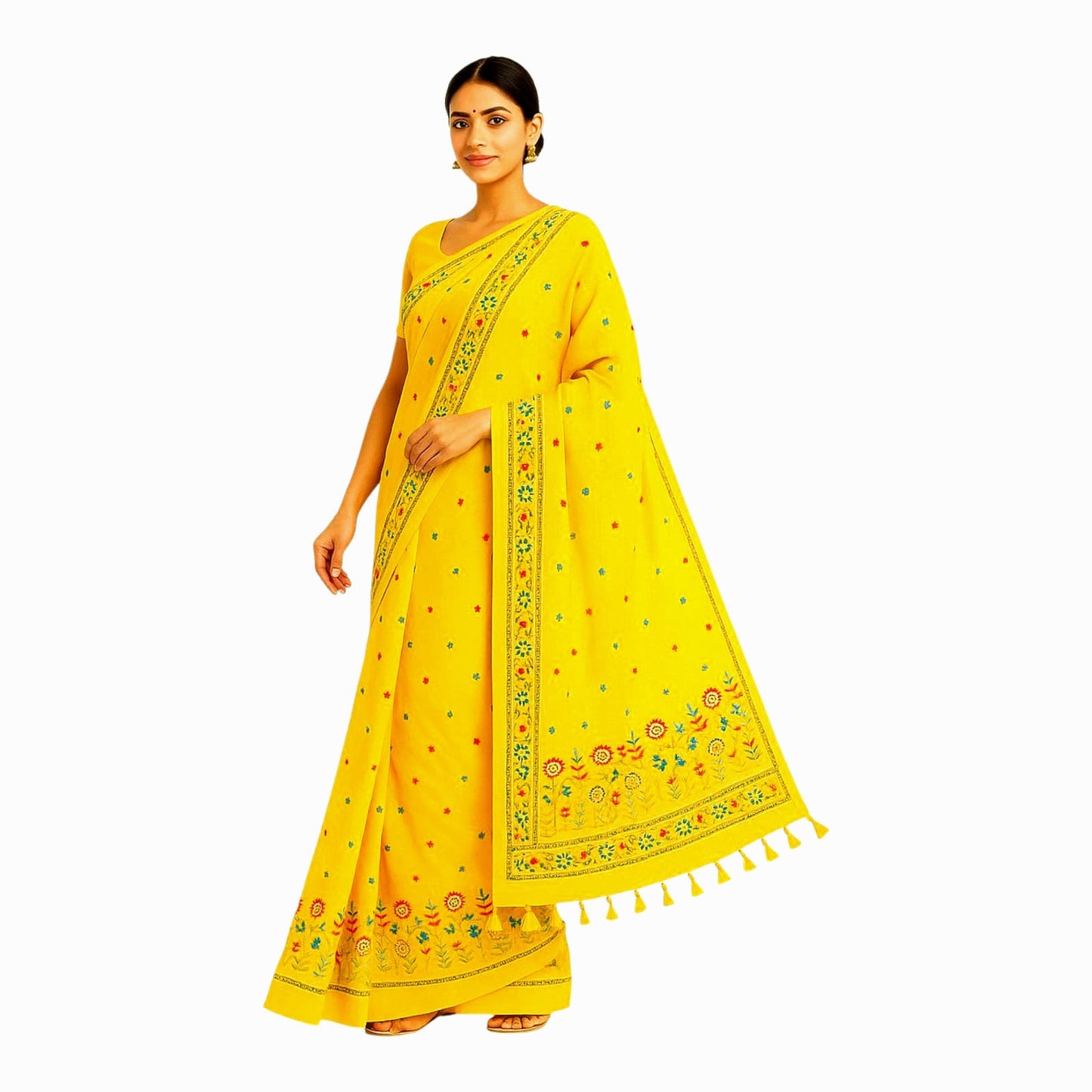 Fashweave Pure Cotton Embroidered Saree for Women and Girls | A Timeless Fusion of Traditional Craftsmanship and Contemporary Elegance, Perfect for Every Special Occasion